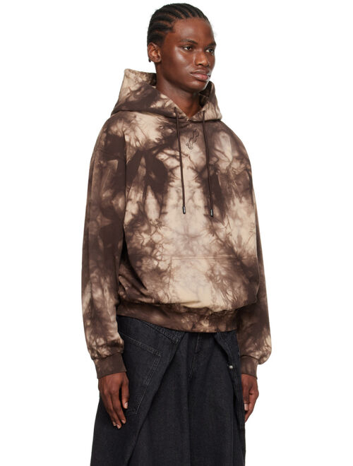 LU'U DAN Brown Bleached Ink Hoodie