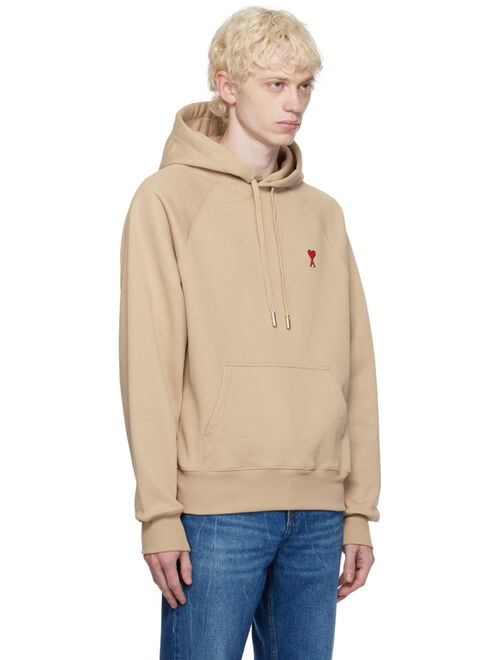 AMI Alexandre Mattiussi Beige Ami de Coeur Hoodie