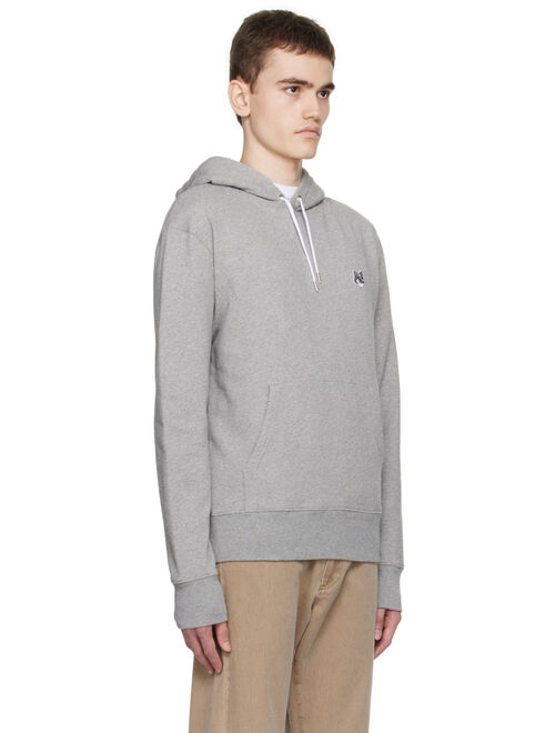 Maison Kitsune Gray Fox Head Hoodie