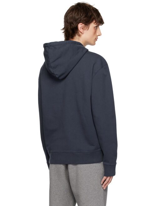 Maison Kitsune Navy Embroidered Hoodie