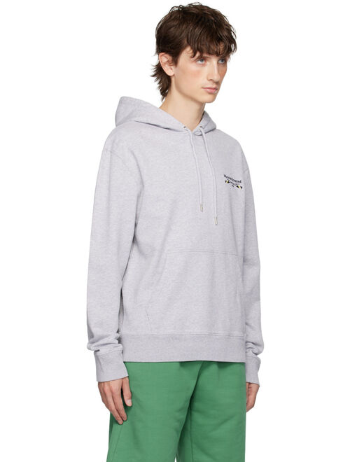 Maison Kitsune Gray Embroidered Hoodie