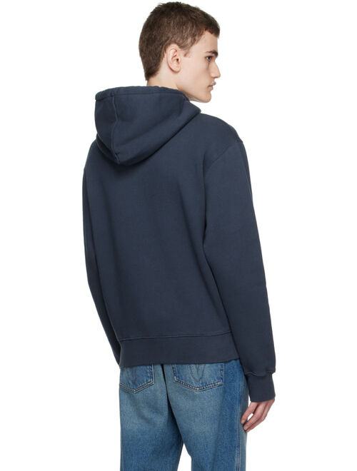 Maison Kitsune Navy Flowers Hoodie