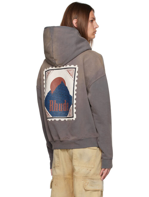 Rhude Gray Moonlight Stamp Hoodie