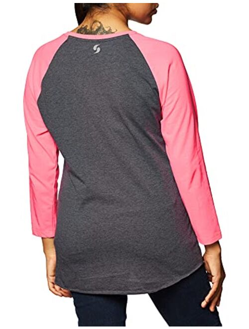 Soffe Women's Heathered Baseball Tee