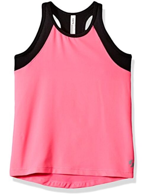 Soffe Girls' Big High Neck Track Tank