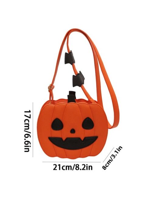 Shein Halloween Pumpkin Bag, Fashion Color-block Crossbody Women's Bag