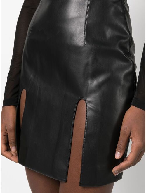 Aleksandre Akhalkatsishvili cut-out faux-leather mini skirt