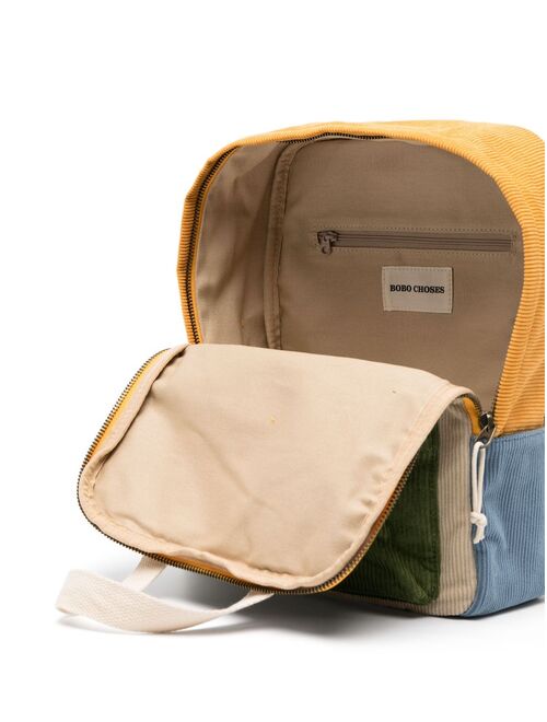 Bobo Choses corduroy colour-block backpack