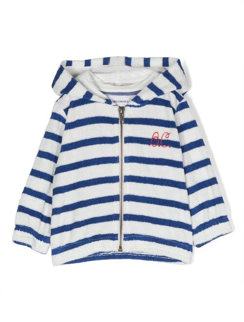 Bobo Choses striped embroidered-logo hoodie