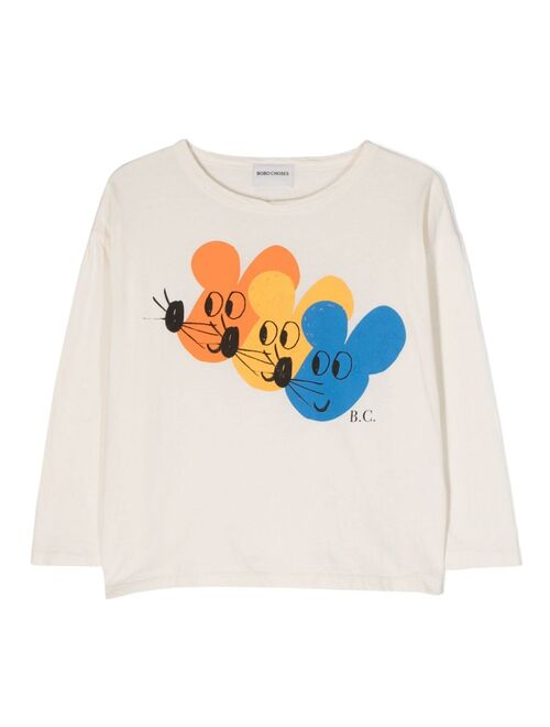 Bobo Choses mouse-print long-sleeve T-shirt