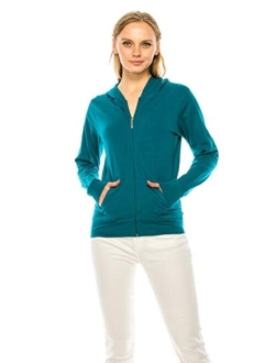 Eevee Women's Full Zip Hoodie - Lightweight Jacket Active Sweater Hooded Sweatshirt Slim Fitting Yoga Activewear