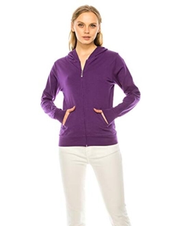 Eevee Women's Full Zip Hoodie - Lightweight Jacket Active Sweater Hooded Sweatshirt Slim Fitting Yoga Activewear