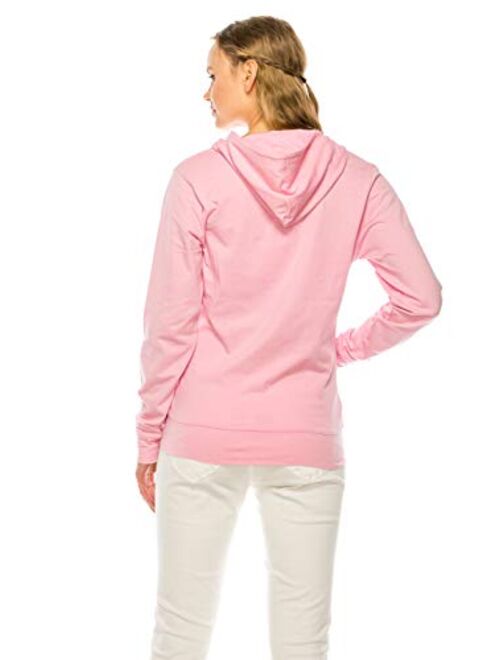 Eevee Women's Full Zip Hoodie - Lightweight Jacket Active Sweater Hooded Sweatshirt Slim Fitting Yoga Activewear