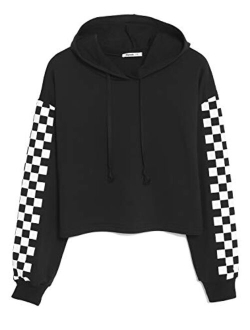 Zaprada Women's Drawstring Cropped Hoodie Casual Long Sleeve Hoodies for Women Workout Crop Tops Sweatshirt