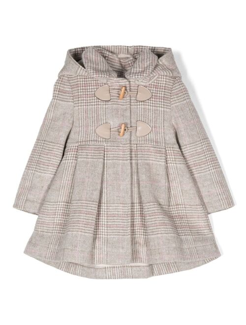 Lapin House hooded checked coat