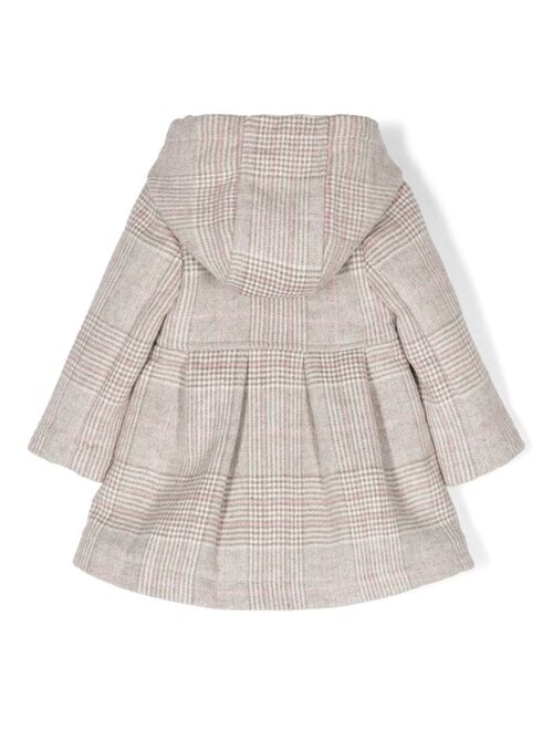 Lapin House hooded checked coat