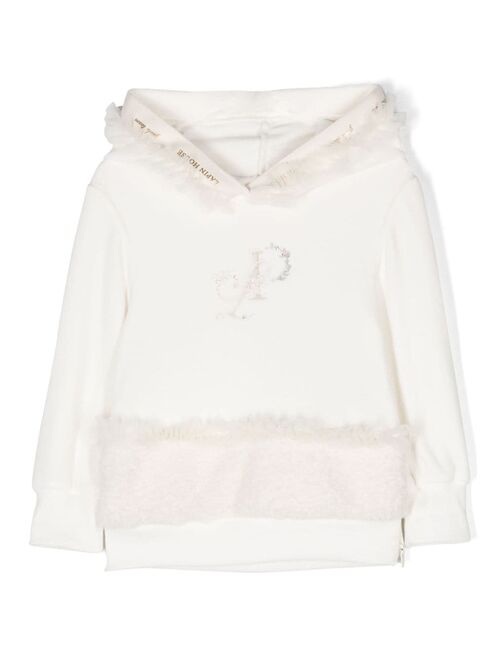 Lapin House logo-embroidered hooded dress