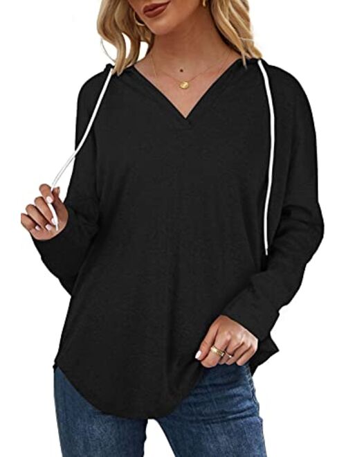 Bofell Womens Fashion Hoodies for Women Pullover Long SLeeve V Neck Shirts Halloween Sweatshirts Trending Now 2023