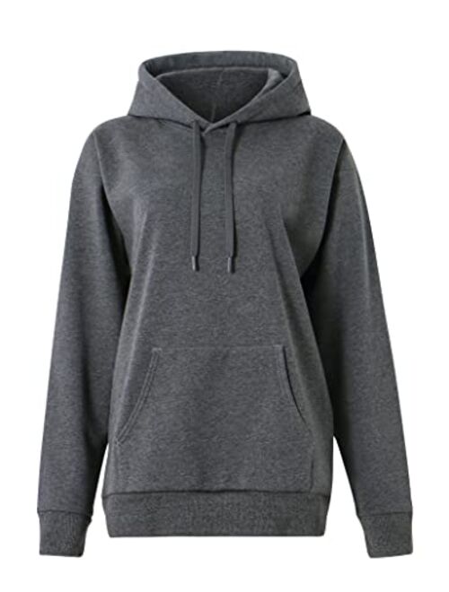 THE GYM PEOPLE Women's Basic Pullover Hoodie Loose fit Ultra Soft Fleece hooded Sweatshirt With Pockets