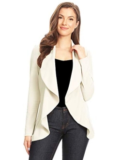 Heo Clothing Women's Casual Work Office Long Sleeve Open Front Blazer Jacket with Plus Size