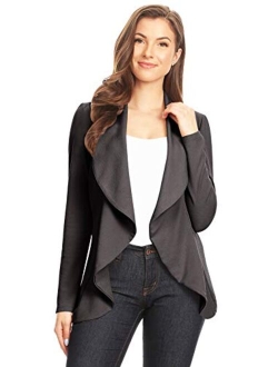 Heo Clothing Women's Casual Work Office Long Sleeve Open Front Blazer Jacket with Plus Size