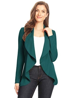 Heo Clothing Women's Casual Work Office Long Sleeve Open Front Blazer Jacket with Plus Size