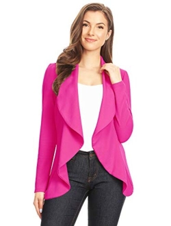 Heo Clothing Women's Casual Work Office Long Sleeve Open Front Blazer Jacket with Plus Size