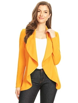 Heo Clothing Women's Casual Work Office Long Sleeve Open Front Blazer Jacket with Plus Size