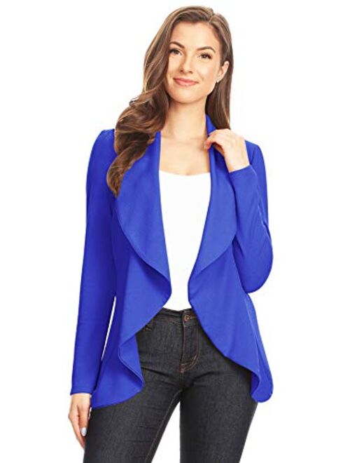 Heo Clothing Women's Casual Work Office Long Sleeve Open Front Blazer Jacket with Plus Size