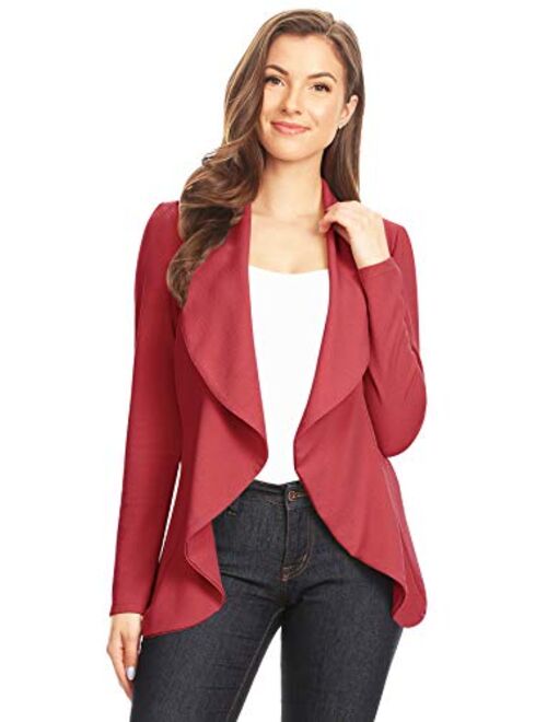 Heo Clothing Women's Casual Work Office Long Sleeve Open Front Blazer Jacket with Plus Size