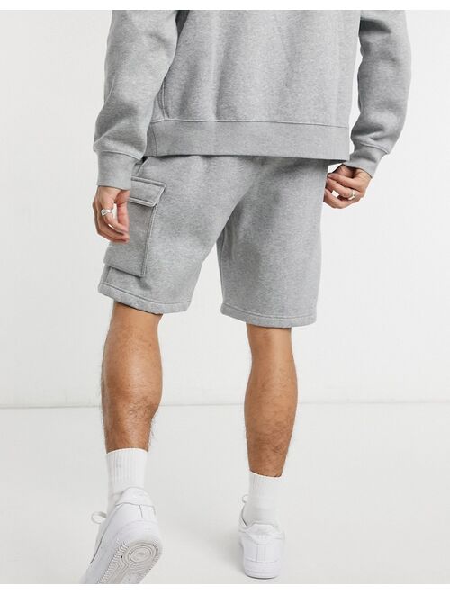 Nike Club fleece cargo shorts in gray heather