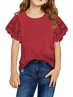 blibean Girl Fashion Shirts Summer Tops 4-15 Years Old