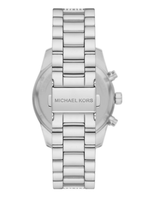 MICHAEL KORS Women's Lexington Lux Chronograph Silver-tone Stainless Steel Bracelet Watch 38mm