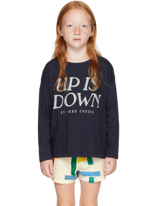 BOBO CHOSES Kids Navy 'Up Is Down' Long Sleeve T-Shirt