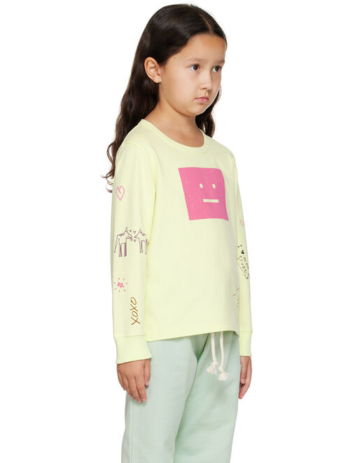 ACNE STUDIOS Kids Green Scribbles Long Sleeve T-Shirt