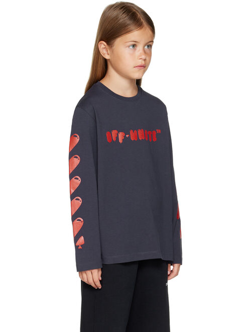 OFF-WHITE Kids Navy Balloons Long Sleeve T-Shirt