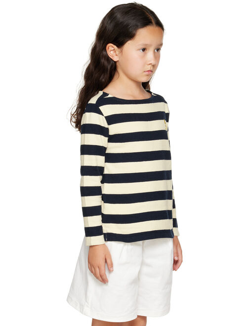 BONPOINT Kids Off-White & Navy Baudelaire Long Sleeve T-Shirt