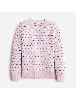 Kids' crewneck sweater in bird's-eye stitch