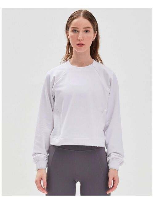 REBODY ACTIVE City Zip Crop Crewneck Sweatshirts for Women