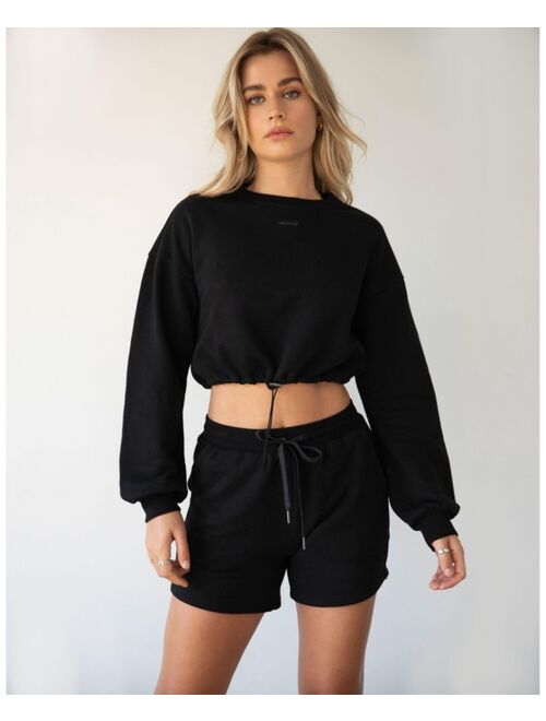 REBODY ACTIVE Rebody Puff Sleeve Crop Sweatshirt for Women