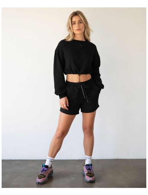 REBODY ACTIVE Rebody Puff Sleeve Crop Sweatshirt for Women