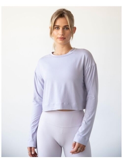 REBODY ACTIVE Go With The Flow Crop Long Sleeve Top for Women