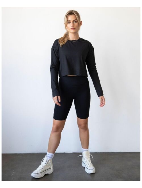 REBODY ACTIVE Go With The Flow Crop Long Sleeve Top for Women