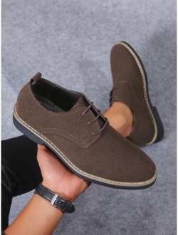 Shein Men Lace-up Front Casual shoes, Letter Striped Round Toe Oxfords Shoes