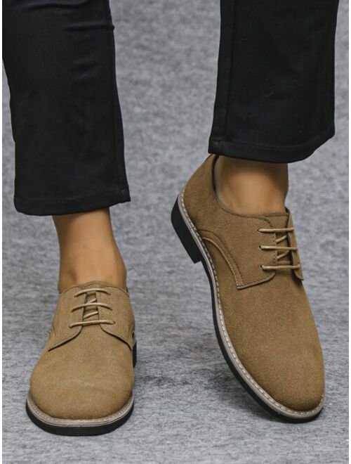 Shein Men Lace-up Front Casual shoes, Letter Striped Round Toe Oxfords Shoes