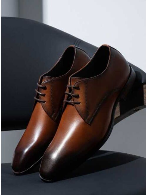 Shein SHOESMALL Men's Dress Shoes Leather Formal Business Oxford Derby Shoes Brogue Wingtip Retro Dress Shoes for Men