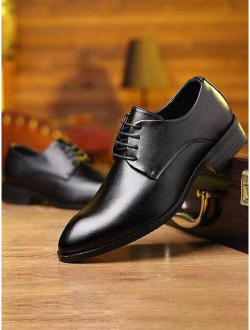 Shein Men Minimalist Lace-up Front Derby Shoes