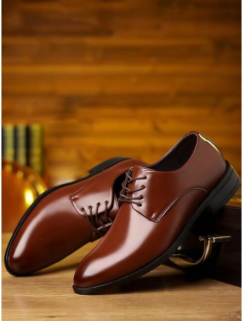 Shein Men Minimalist Lace-up Front Derby Shoes