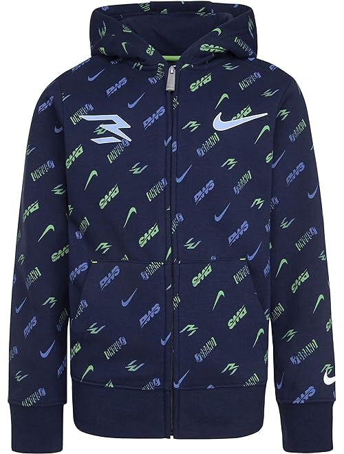 Nike 3BRAND Kids All Over Print Zip-Up Hoodie (Big Kids)