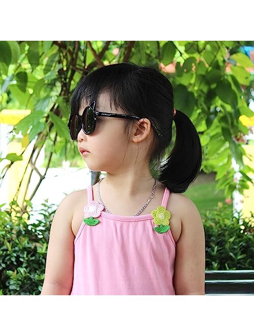 AAWAAP Kids Sunglasses Polarized UV Protection Round Shaped Cat Ears Toddler Sunglasses Age 2-10 Baby Girls Boys Party Favor